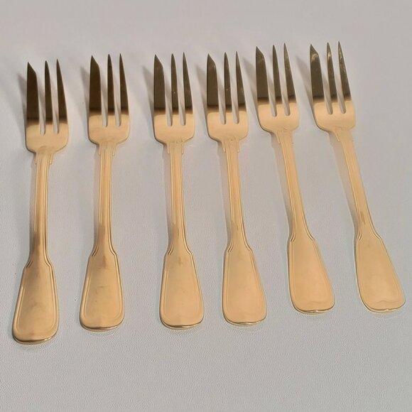 Vintage WMF Gold-Plated Dessert Forks – Elegant German Tableware (Set 6) - Picture 7 of 10